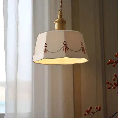 TokyoCharm Light – Japanische Hängelampe aus bedruckter Keramik