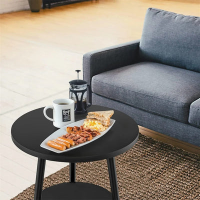 VintaCurve Tisch – Moderner 2-stufiger Runder Beistelltisch