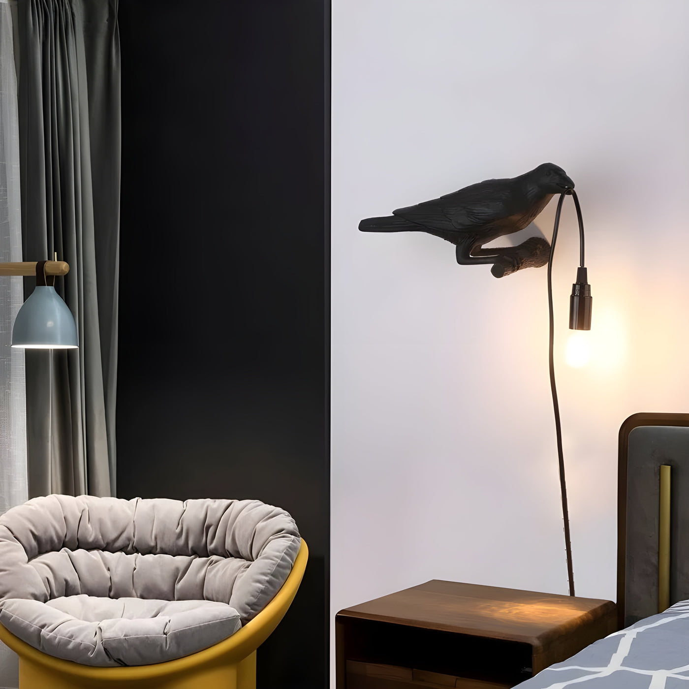 WingLuxe Light - Italienische Vogel-LED-Wandleuchte