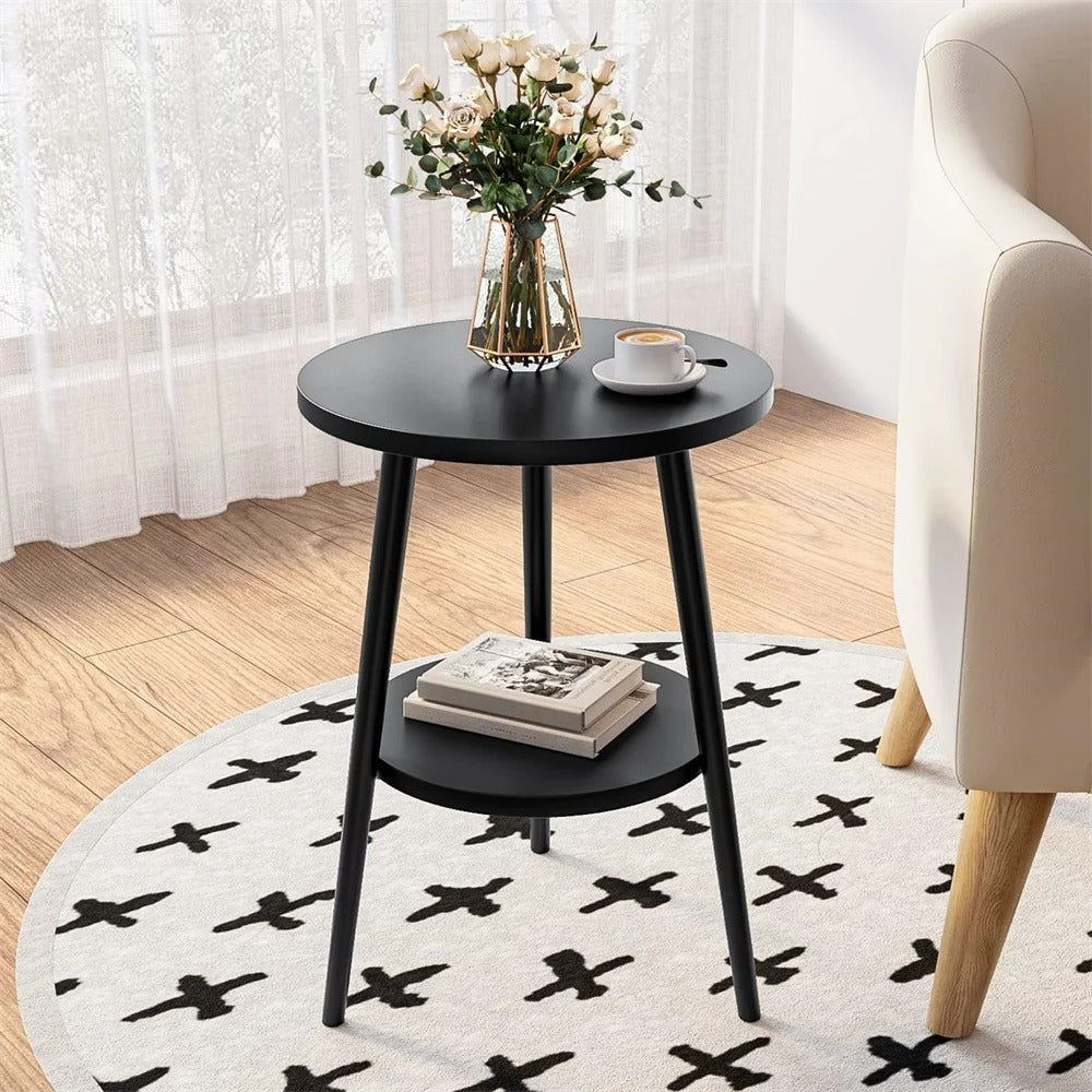 VintaCurve Tisch – Moderner 2-stufiger Runder Beistelltisch