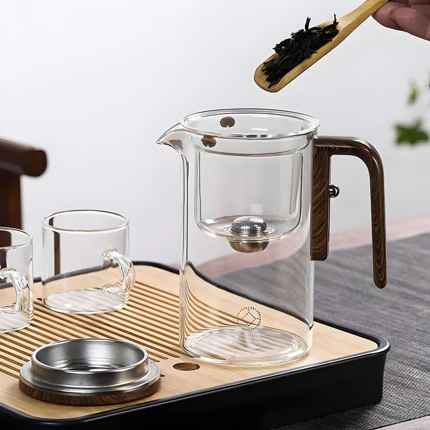 TranquilSip Teekanne – Magnetischer Schalter Filterglas-Teekanne