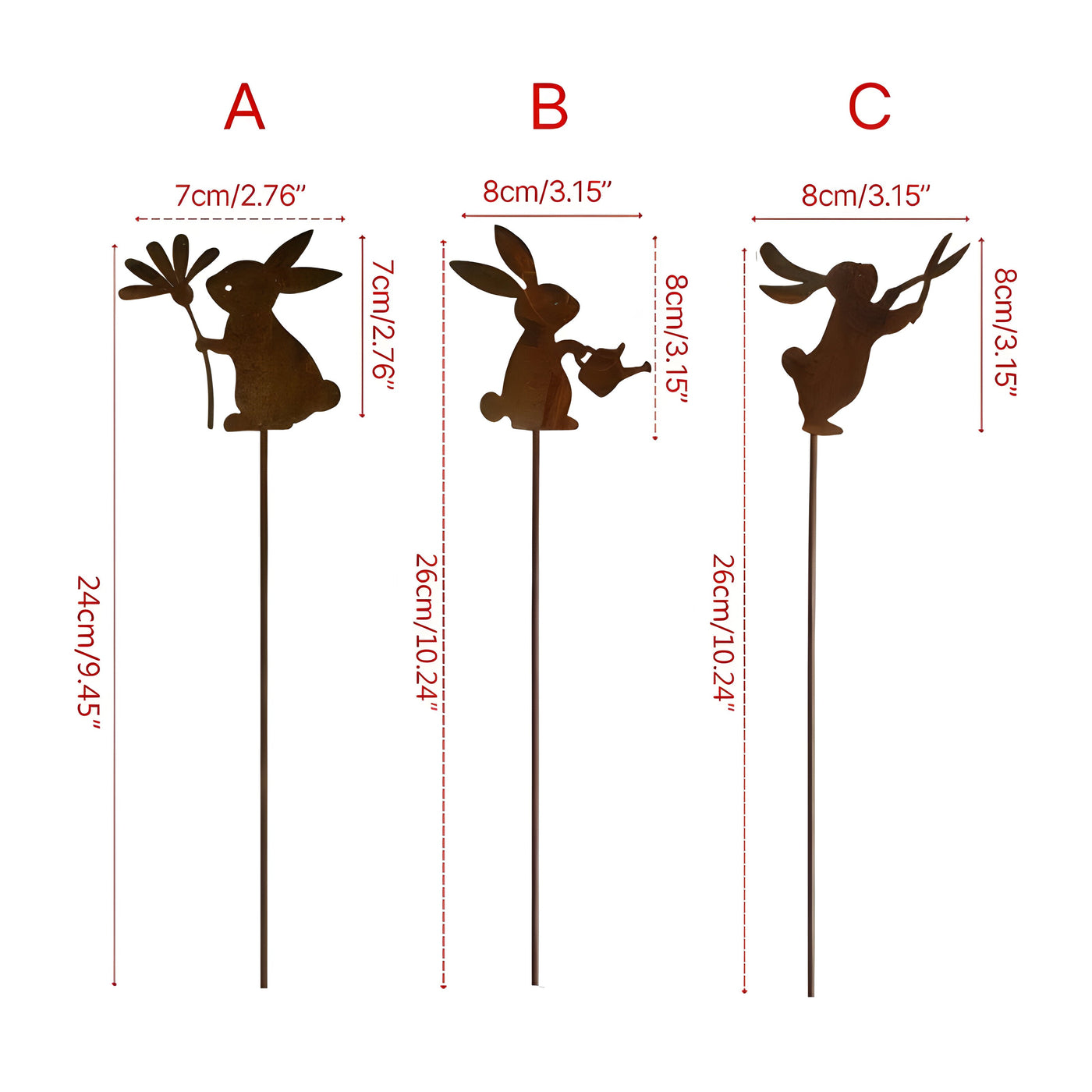 SpringBunny Schild - Metall-Osterhasen-Gartenpfosten