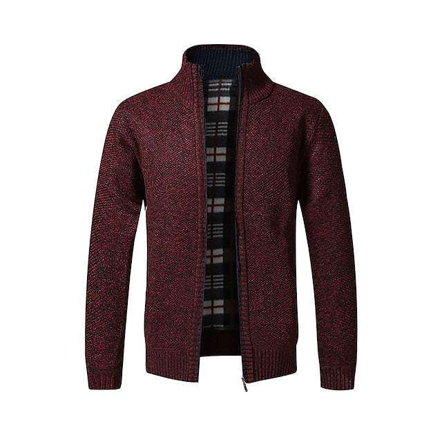 Tom Polo - stylischer zipper strickpullover für herren (italienisches design)