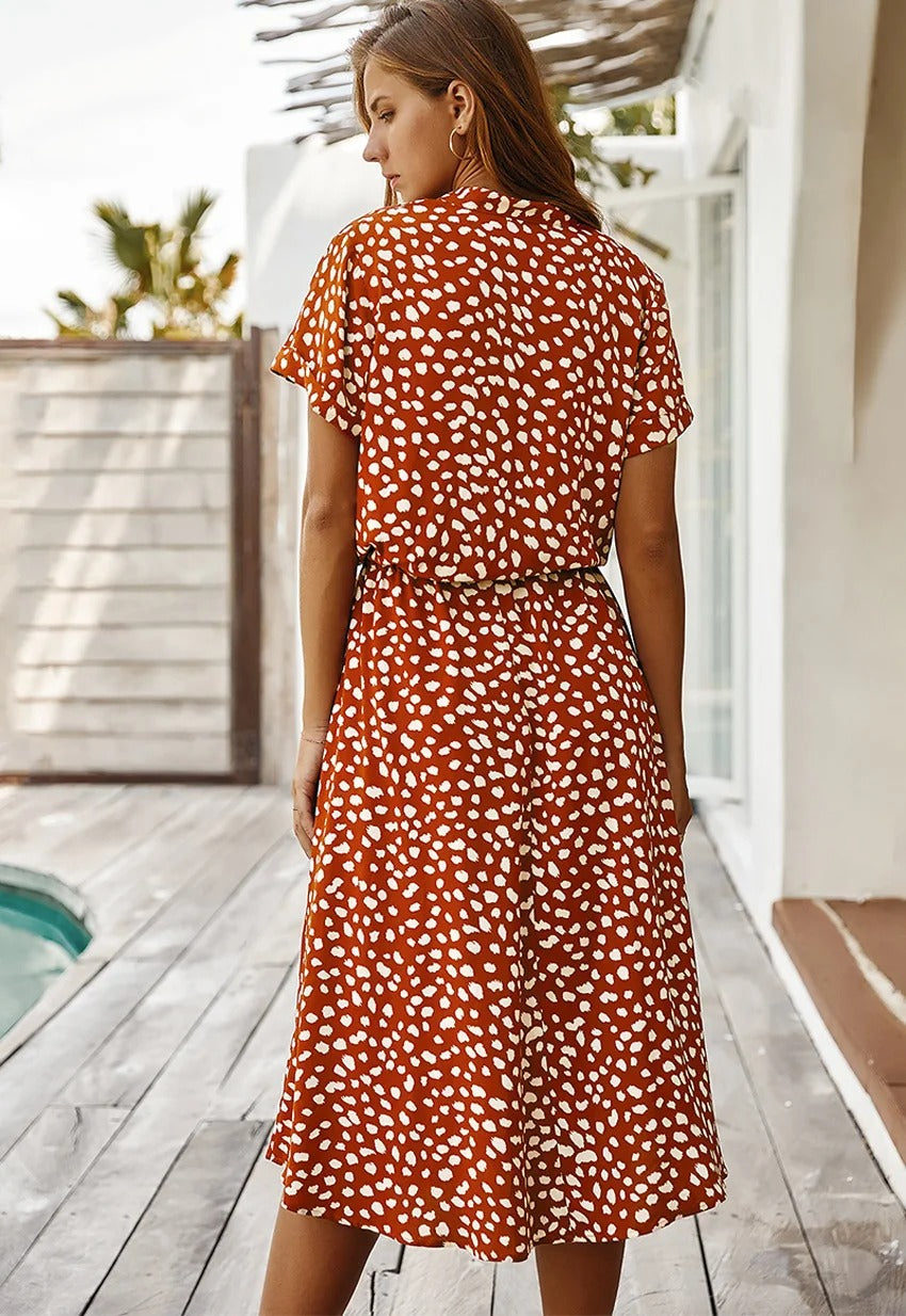 Vexana - Luftiges Sommerkleid Damen mit Druck Elegant