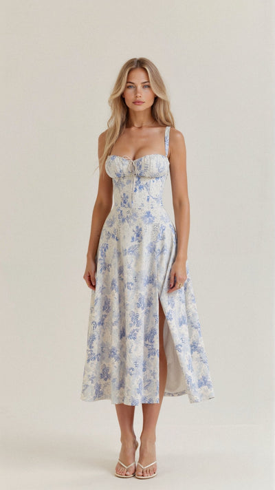 Vanessa - Korsett Midi Kleid Betont Weibliche Formen