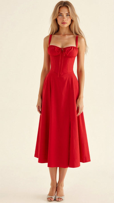 Vanessa - Korsett Midi Kleid Betont Weibliche Formen