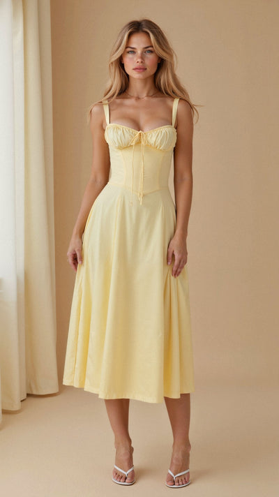 Vanessa - Korsett Midi Kleid Betont Weibliche Formen