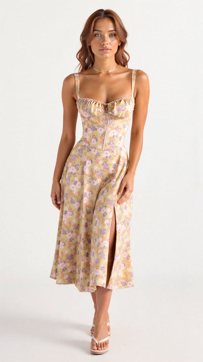 Vanessa - Korsett Midi Kleid Betont Weibliche Formen