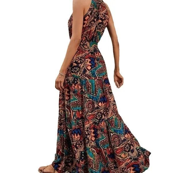 Allie - Gedrucktes Langsommerkleid mit Neckholder
