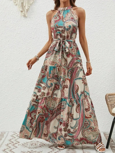 Allie - Gedrucktes Langsommerkleid mit Neckholder