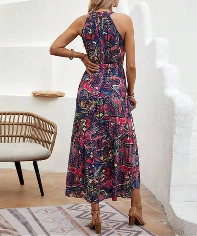 Allie - Gedrucktes Langsommerkleid mit Neckholder