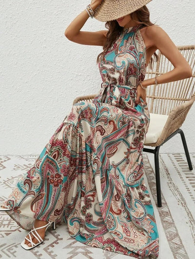 Allie - Gedrucktes Langsommerkleid mit Neckholder