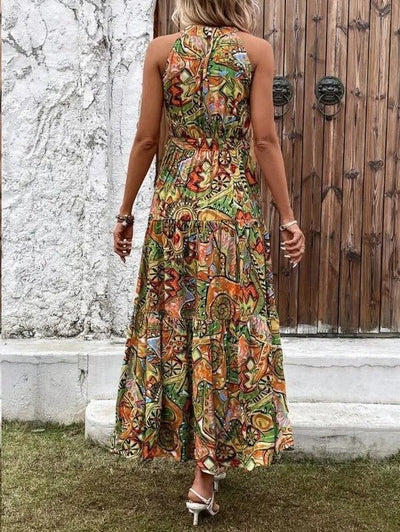Allie - Gedrucktes Langsommerkleid mit Neckholder