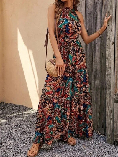 Allie - Gedrucktes Langsommerkleid mit Neckholder