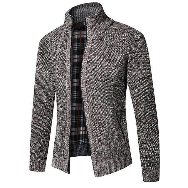 Tom Polo - stylischer zipper strickpullover für herren (italienisches design)