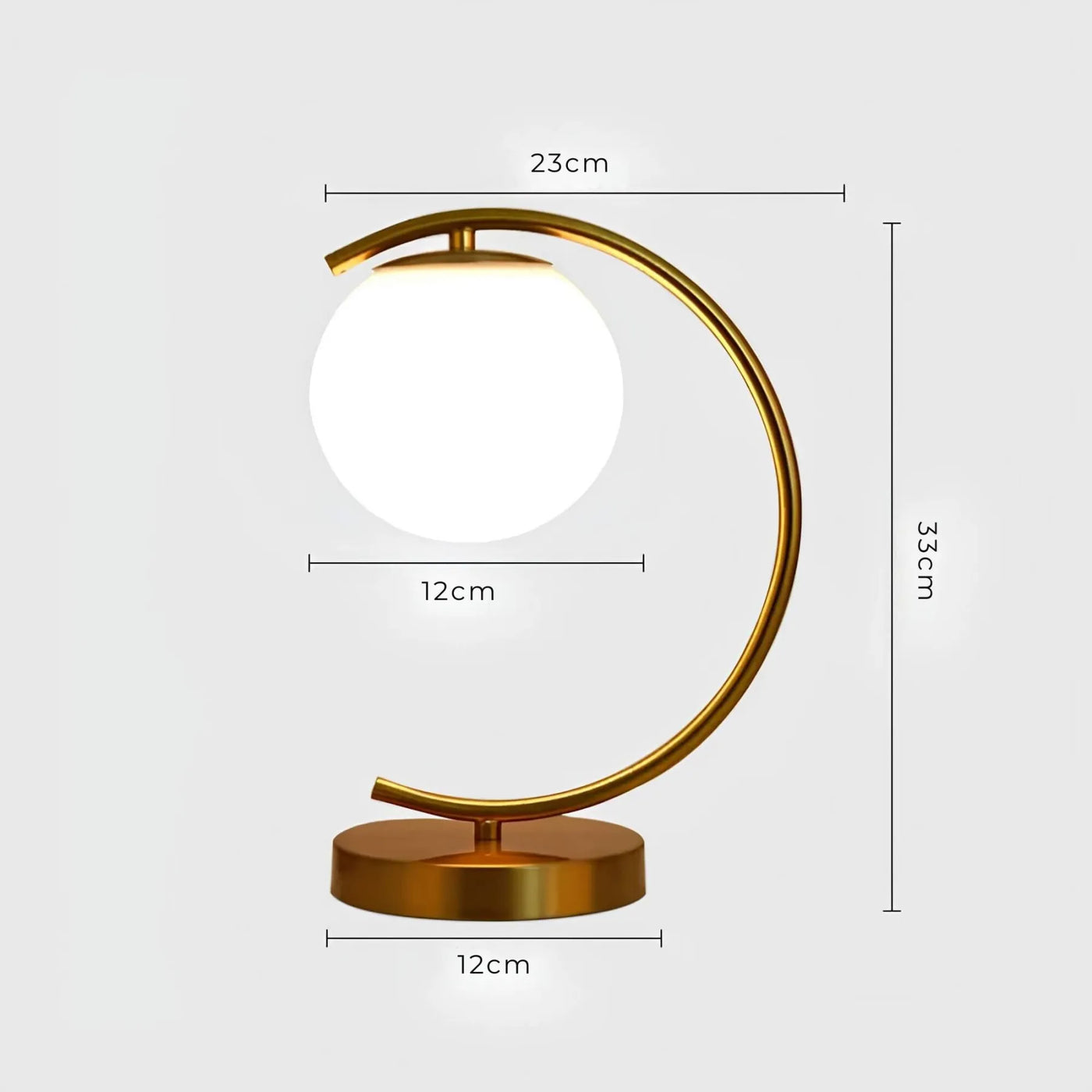StellarSphere Light – Luxuriöse Glaskugel-Tischlampe mit Holzfuß