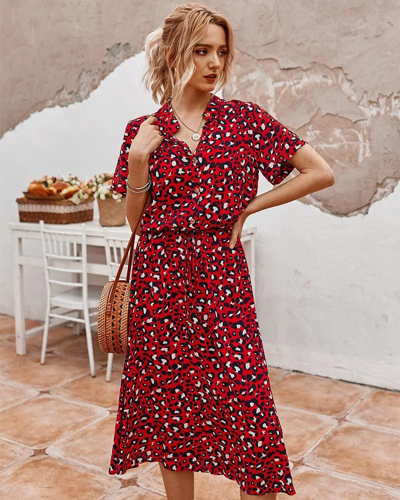 Vexana - Luftiges Sommerkleid Damen mit Druck Elegant