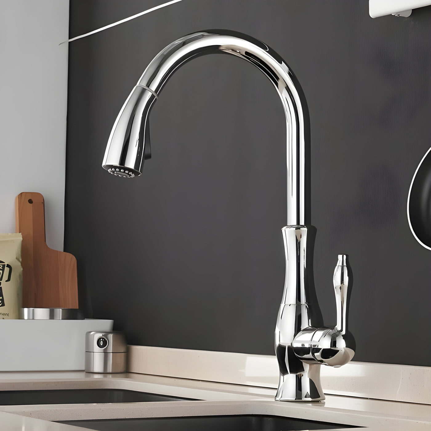 SwiftStream Faucet – Rotierbarer Ausziehbarer Küchenarmatur für das Waschbecken