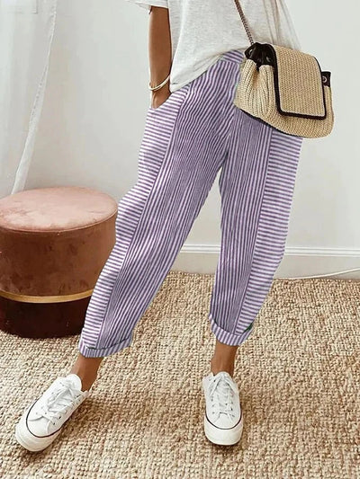 Luisa | Gestreifte Baumwollhose