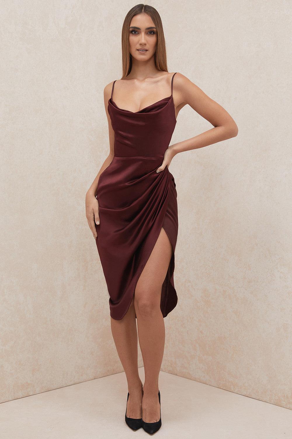 Valen - Elegantes Satin-Abendkleid mit Korsett-Oberteil