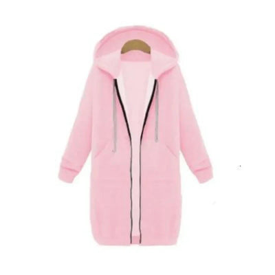 Roza - ein lang geschnittenes damen-sweatshirt mit reibverschluss