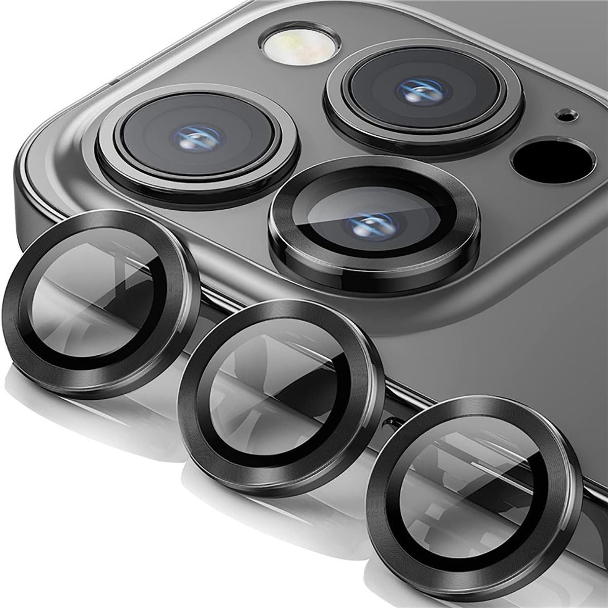 3 Stück Metall-Linsenschutzglas für iPhone