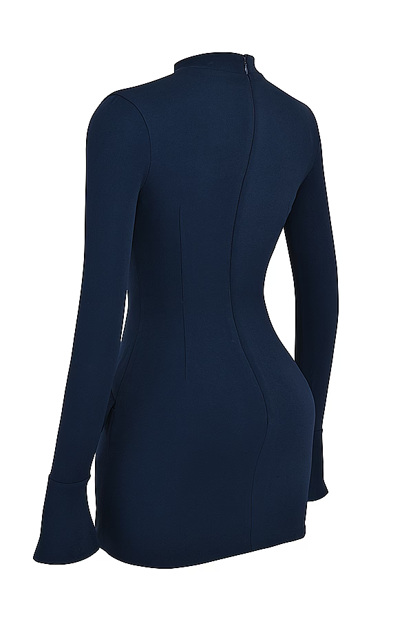 Zevuri ™ | Gestricktes, figurbetontes Minikleid mit Taschendetail