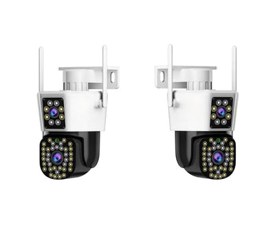 Set von 2 Sicherheitskameras mit Doppelobjektiv – DualGuard Max 2-Pack