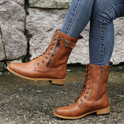 Dinah - Rundzehenstiefel mit seitlichem Reißverschluss