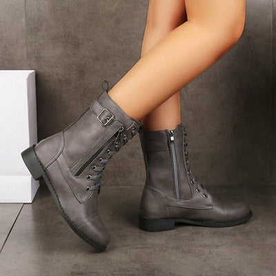 Dinah - Rundzehenstiefel mit seitlichem Reißverschluss