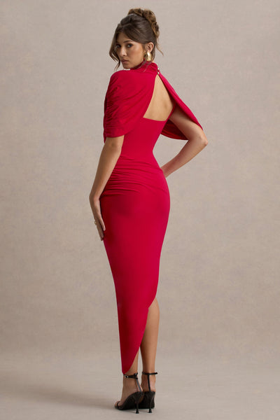 Taylor - Asymmetrisches, Verdrehtes Cape Maxikleid