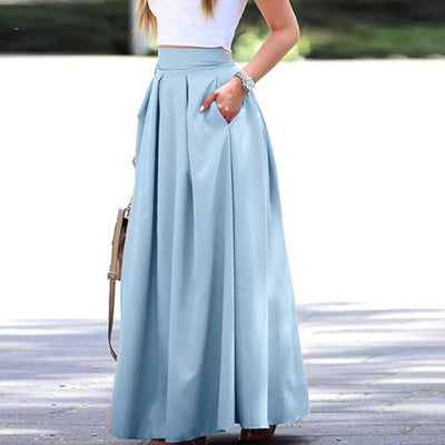 Eleganter und fließender Faltenrock mit hoher Taille, ideal für einen raffinierten und femininen Look