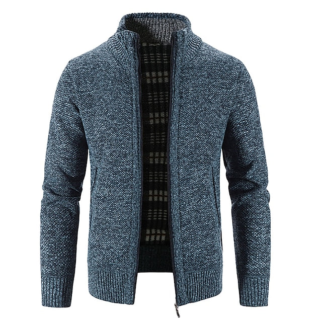 Tom Polo - stylischer zipper strickpullover für herren (italienisches design)