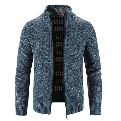 Tom Polo - stylischer zipper strickpullover für herren (italienisches design)