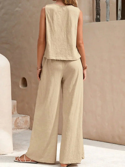 Zelinda - Sommer-Zweiteiler: Oberteil & Lockere Hose