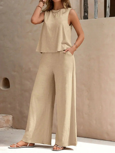 Zelinda - Sommer-Zweiteiler: Oberteil & Lockere Hose